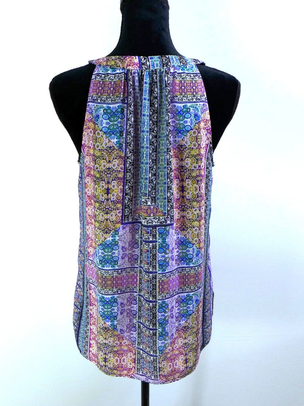 Rose & Olive Patchwork Medallion Rainbow TANK - Yoke tassel SMALL - Picture 4 of 4